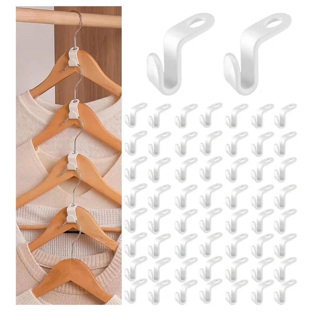 SPACE SAVING CASCADING HANGER HOOK FOR CLOTHES AND USE W/PLASTIC HANGERS AMT: 50 - Picture 3 of 8